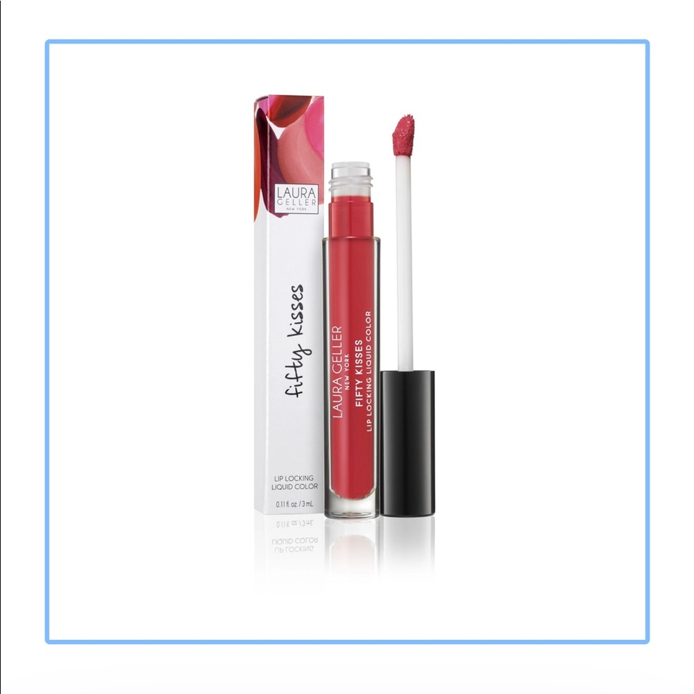 LAURA GELLER Fifty Kisses Lip Locking Liquid Color Red Full Sz Ruby Romance $22